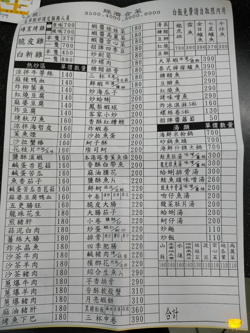 菜色種類眾多